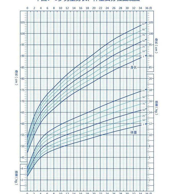 男嬰體重生長曲線